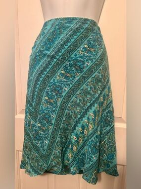 GAP Teal Paisley Skirt